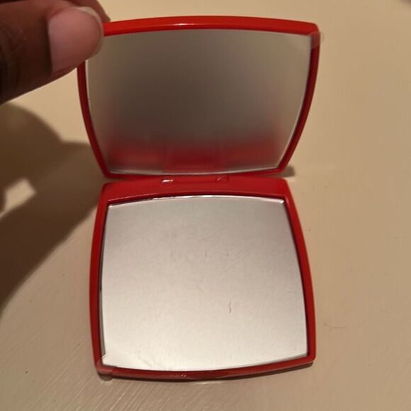 Chanel Double Sided Cosmetic Mirror Red Duo Travel Makeup Gift CC Logo New - Picture 3 of 11